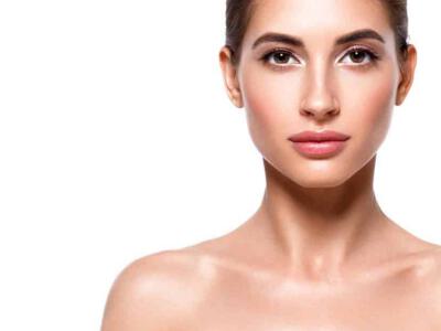 Woman showing her beautiful lips after a lip lift