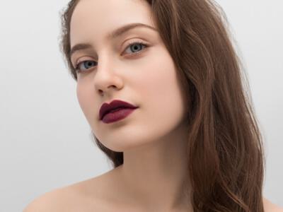 Close-up view of a woman's lips post cosmetic enhancement